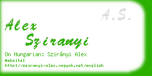 alex sziranyi business card